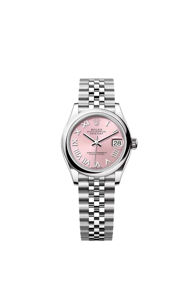 Pre-owned Rolex Datejust 31mm Jubilee Smooth Pink Baton Dial 278240-0014