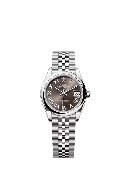 Pre-owned Rolex Datejust 31mm Jubilee Smooth Dark Grey Baton Dial 278240-0016