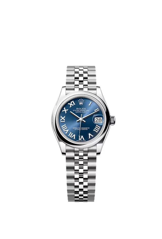 Pre-owned Rolex Datejust 31mm Jubilee Smooth Blue Baton Dial 278240-0018