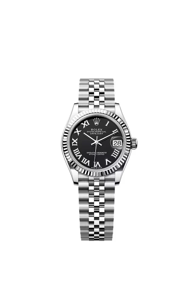 Pre-owned Rolex Datejust 31mm Jubilee Fluted Black Dial
