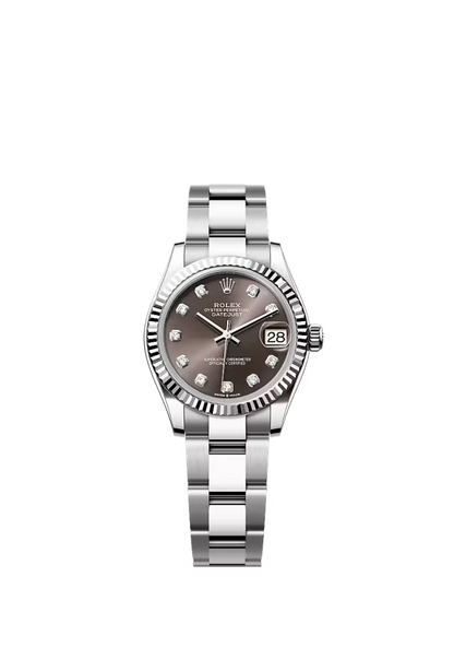 Pre-owned Rolex Datejust 31mm Oyster Fluted Dark Grey Dial