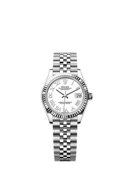 Pre-owned Rolex Datejust 31mm Jubilee Fluted White Roman Dial