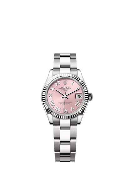 Pre-owned Rolex Datejust 31mm Oyster Fluted Pink Roman Dial
