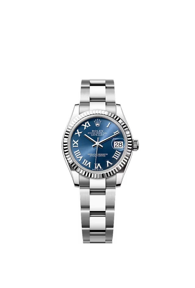 Pre-owned Rolex Datejust 31mm Oyster Fluted Blue Roman Dial