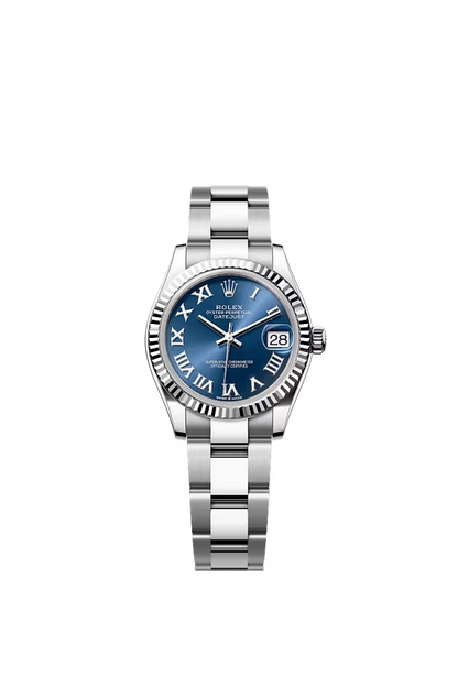 Pre-owned Rolex Datejust 31mm Oyster Fluted Blue Roman Dial