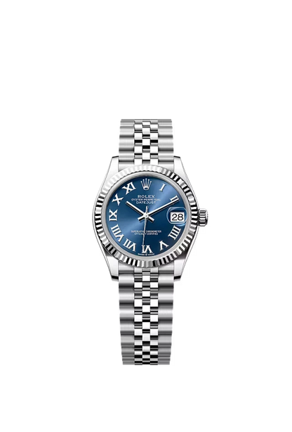 Pre-owned Rolex Datejust 31mm Jubilee Fluted Blue Roman Dial