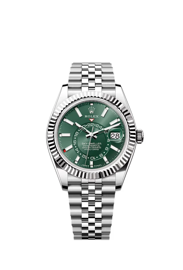 Pre-owned Rolex Sky-Dweller 42MM Jubilee Green Dial