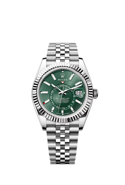 Pre-owned Rolex Sky-Dweller 42MM Jubilee Green Dial