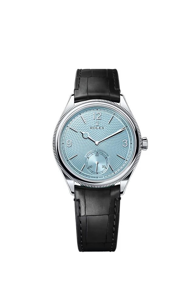 Pre-owned Rolex 1908 Platinum 39mm Black Alligator Strap