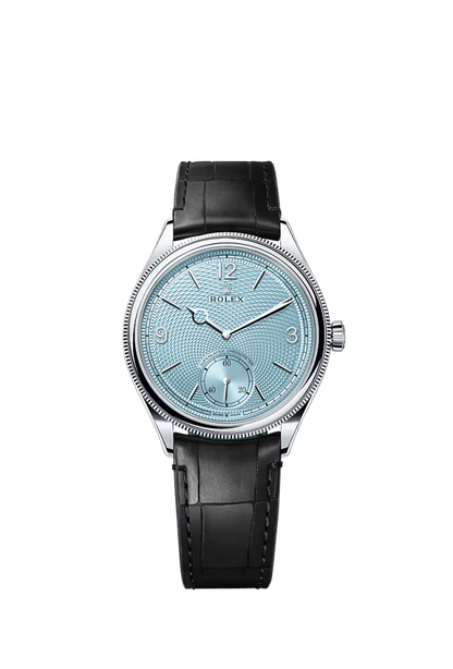 Pre-owned Rolex 1908 Platinum 39mm Black Alligator Strap