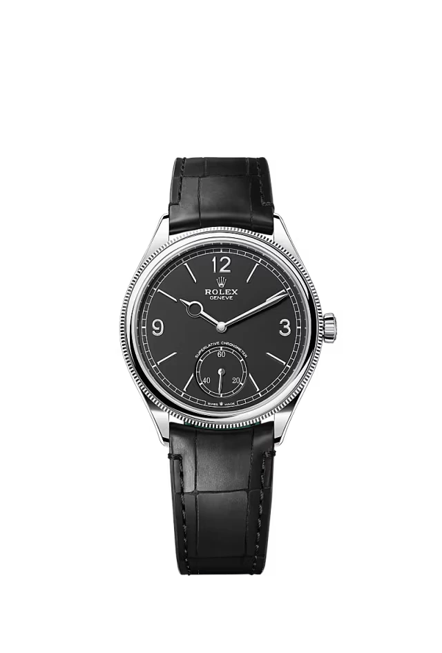 Pre-owned Rolex 1908 White Gold 39mm Black Alligator Strap