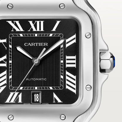 Pre-owned Cartier Santos de Cartier Large, Black Dial 2025